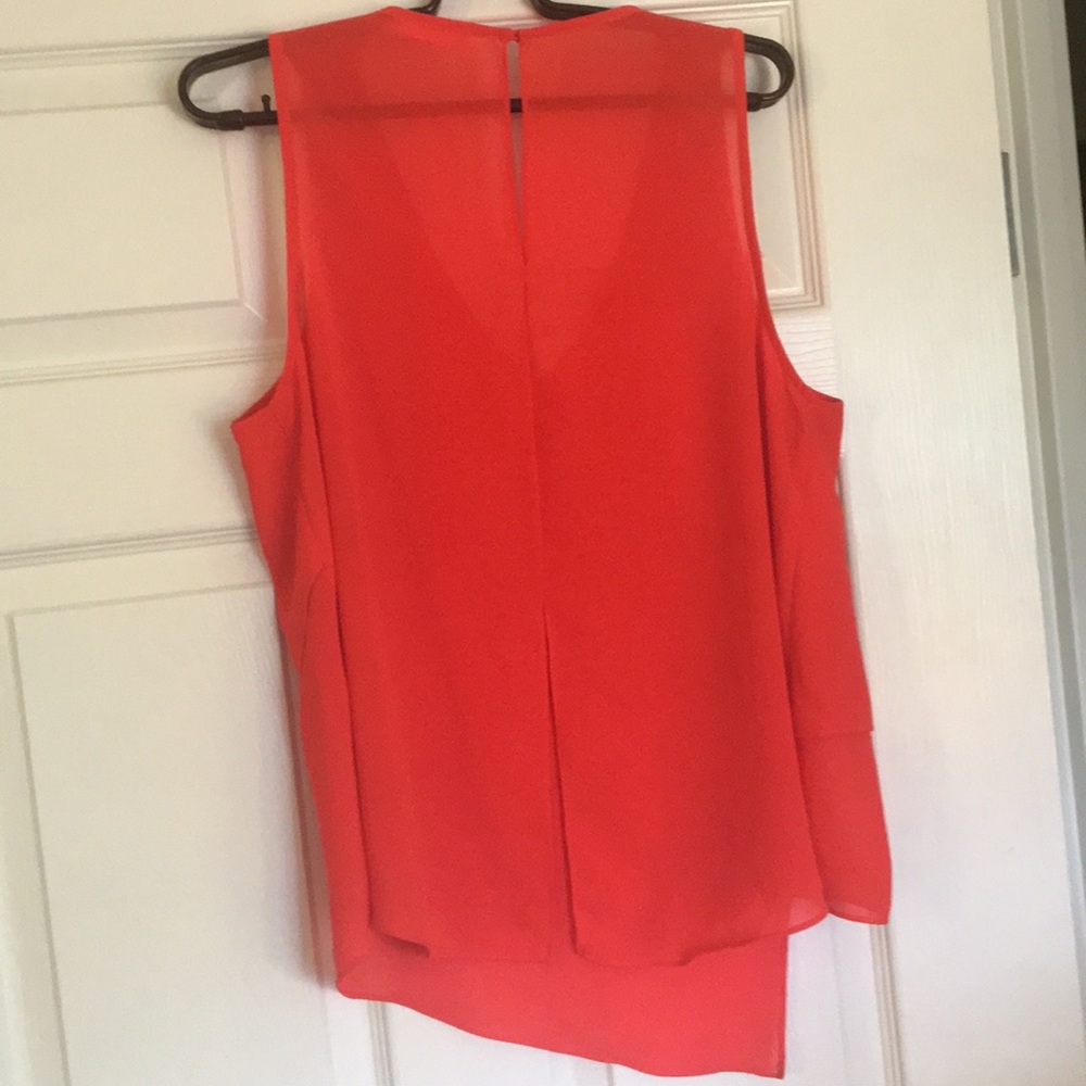 Red Chiffon Ruffled Top - Picture 3 of 4